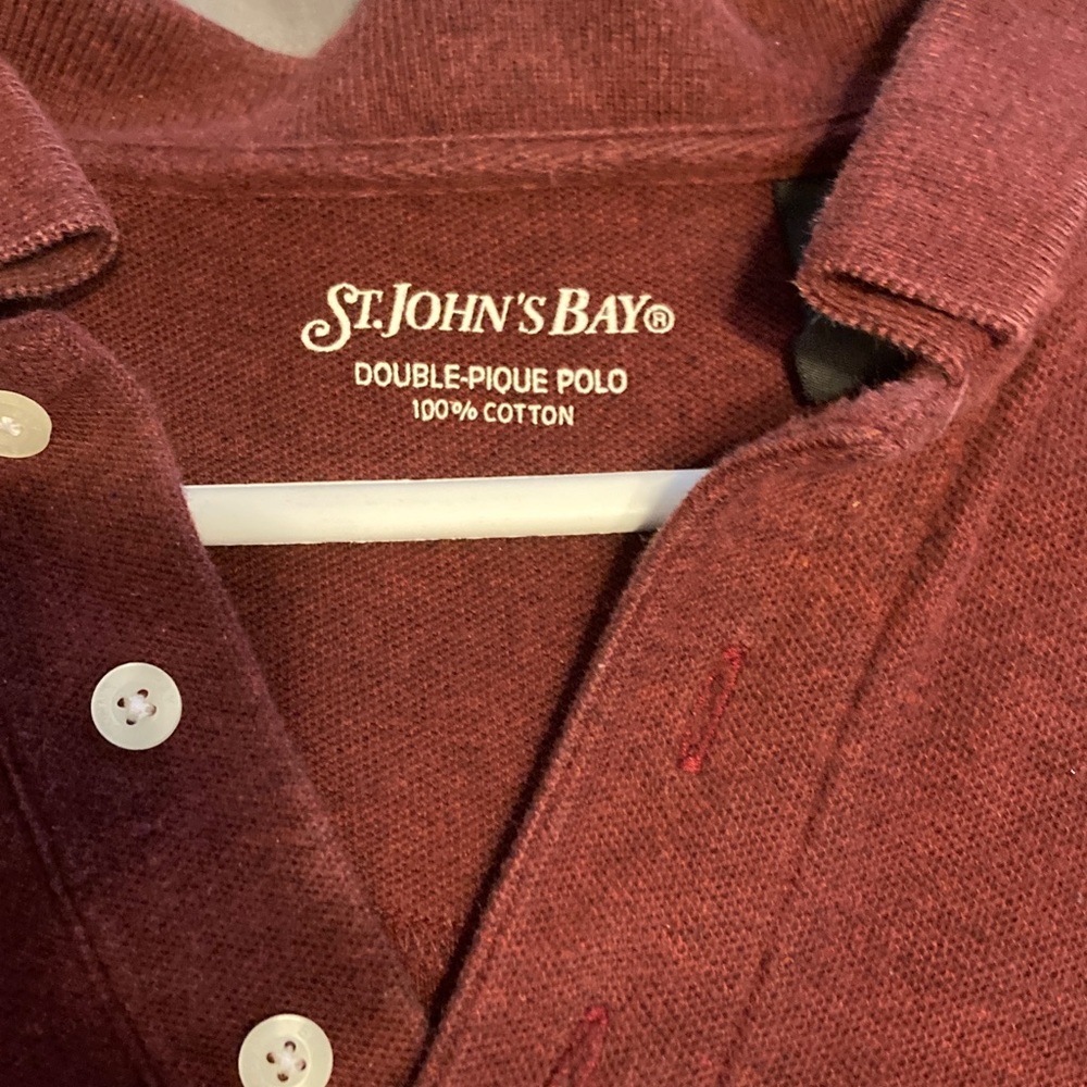 St. John's Bay Men's Double-Pique Polo in Maroon